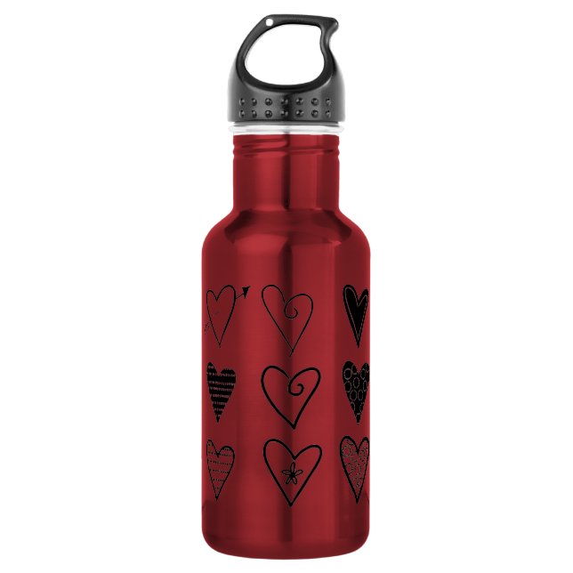Hearts 532 Ml Water Bottle (Front)