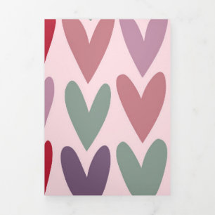 Hearts 5 Tri-Fold holiday card