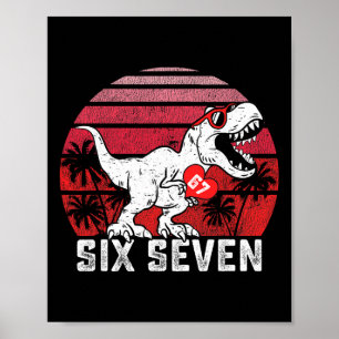 Hearts 67 Valentine’s Day 67 Meme Six Seven 6 7 T- Poster
