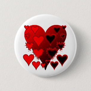 Hearts 6 Cm Round Badge