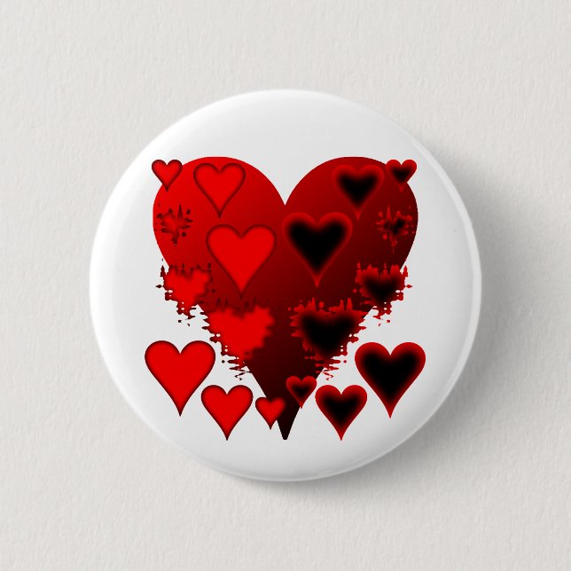 Hearts 6 Cm Round Badge (Front)