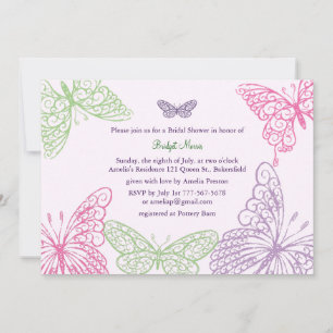 Heart's a Flutter Bridal Shower Invite lilac