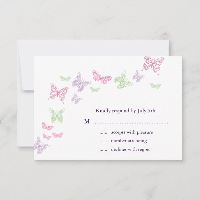 Heart's a Flutter RSVP Card (Front)