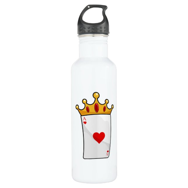 Hearts Ace with Queen Crown 710 Ml Water Bottle (Front)