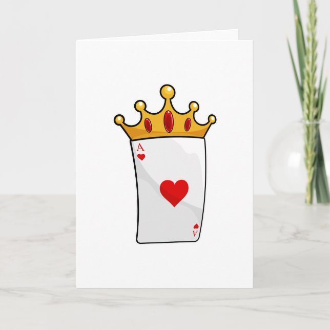 Hearts Ace with Queen Crown Card (Front)