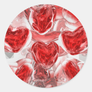 Hearts Afire Abstract Sticker