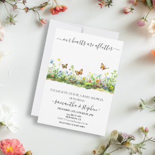 Hearts Aflutter Butterfly Wildflower Invitation