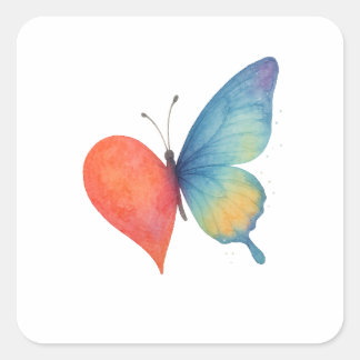 Heart's aflutter  square sticker