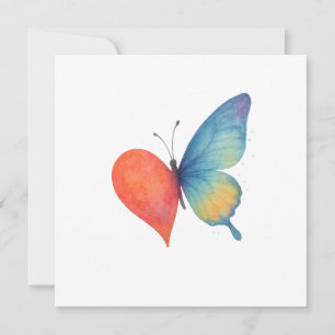 Heart's aflutter thank you card