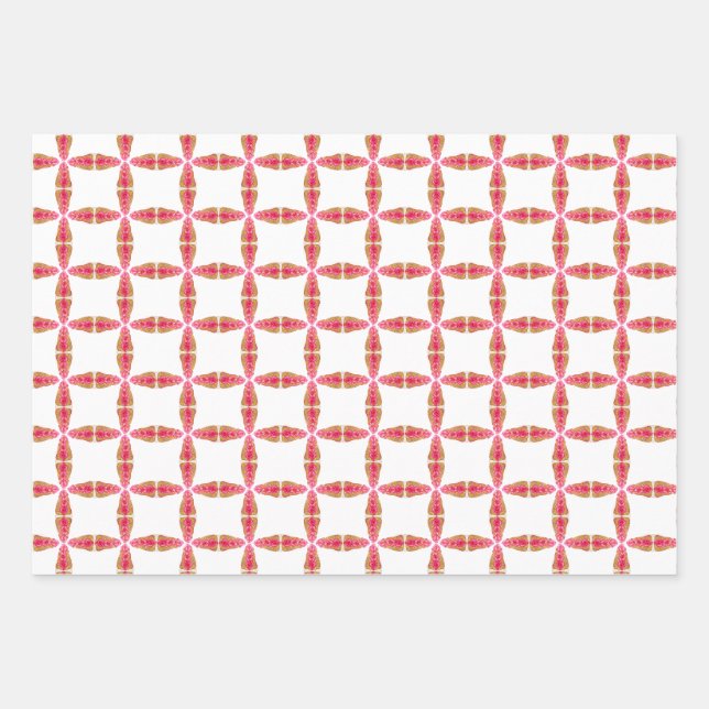 Hearts Aligned Wrapping Paper Sheet (Front)