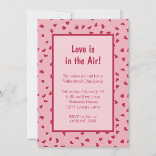 Hearts All Around Pink Valentine's Day Party Invitation