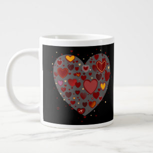 Hearts allover large coffee mug