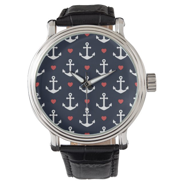 Hearts And Anchors Pattern Watch (Front)