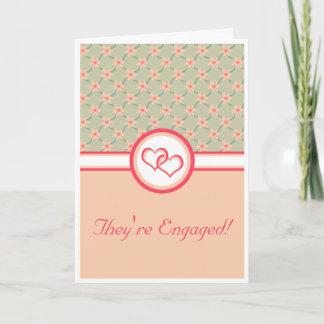 Hearts and Blossoms, engagement announcement card.