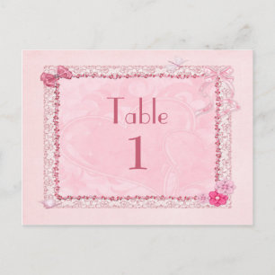 Hearts and butterflies Table number cards