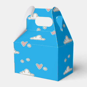 Hearts and clouds on blue  favour box