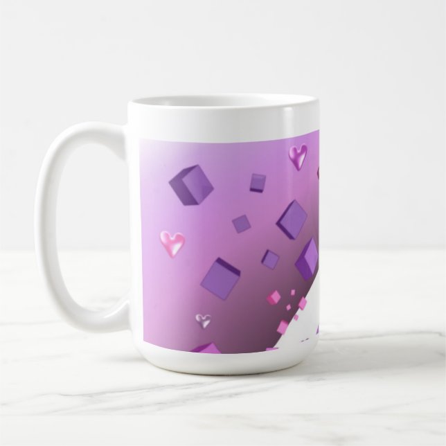 Hearts and Cubes Coffee Mug (Left)