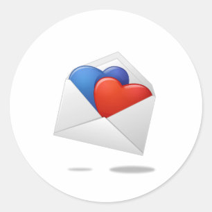 Hearts and Cupids Classic Round Sticker
