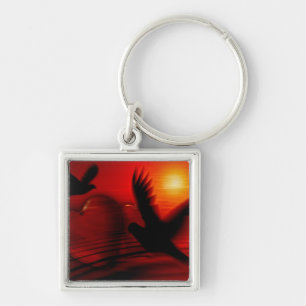 Hearts and Doves Key Ring