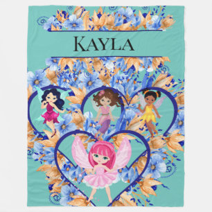 Hearts and Fairies  Fleece Blanket