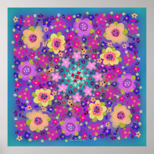 Hearts and Flowers Beautiful  Poster