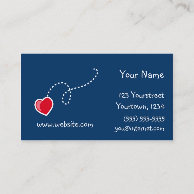 Hearts and Flowers Business Card (Back)