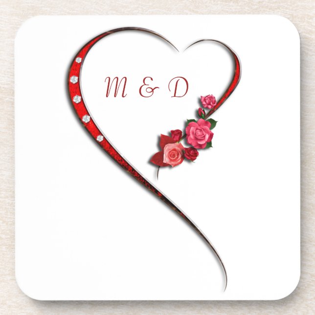 Hearts and flowers Coasters (Front)