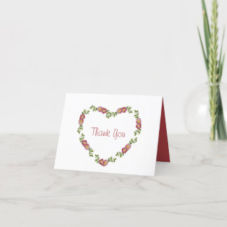 Hearts and Flowers Collection Thank You Card (red)