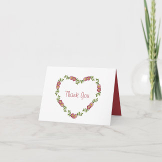 Hearts and Flowers Collection Thank You Card (red)