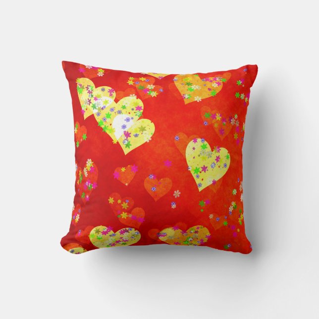 Hearts and flowers cushion (Front)