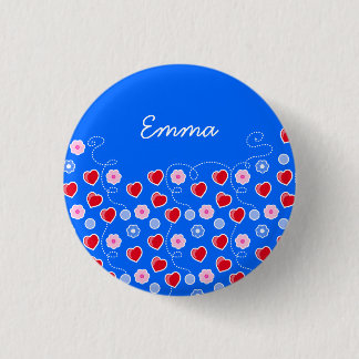Hearts and Flowers customisable Button
