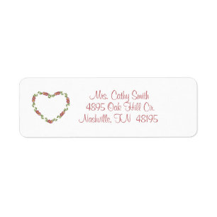 Hearts and Flowers Elegant Return Address Labels