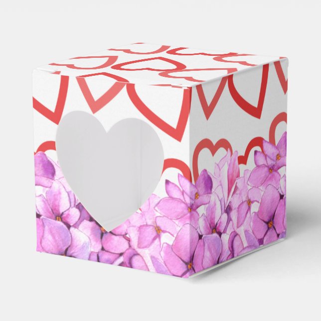 Hearts And Flowers for My Valentine Favour Box (Front Side)