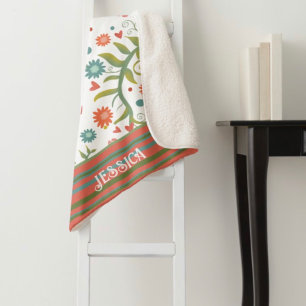 “Hearts and Flowers” Inspirivity Sherpa Blanket