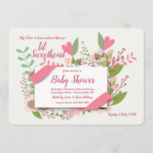 Hearts and Flowers invitation