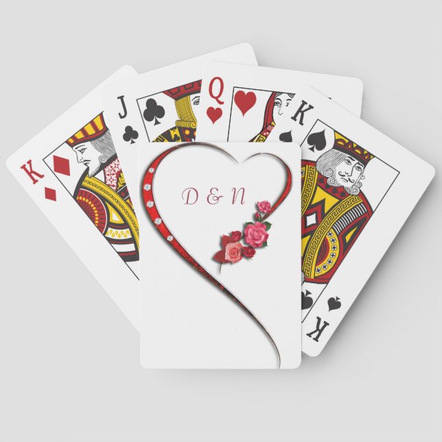 Hearts and flowers playing cards (Back)