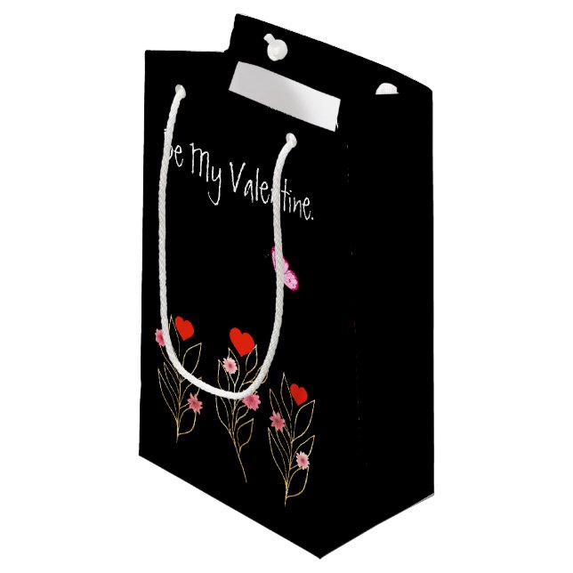 Hearts And Flowers Small Gift Bag (Front Angled)