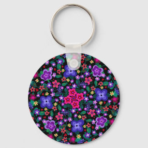 Hearts and Flowers Two Designs Boho Beautiful Key Ring