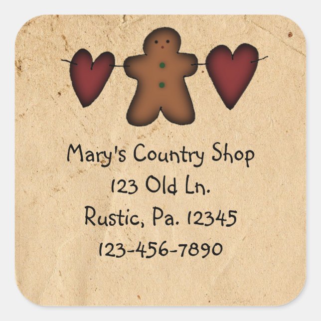 Hearts And Gingerbread Sticker (Front)