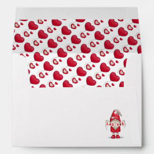 Hearts and Gnome Valentines Day  Envelope