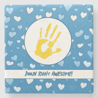 Hearts and Handprints Down Syndrome Awareness Stone Coaster
