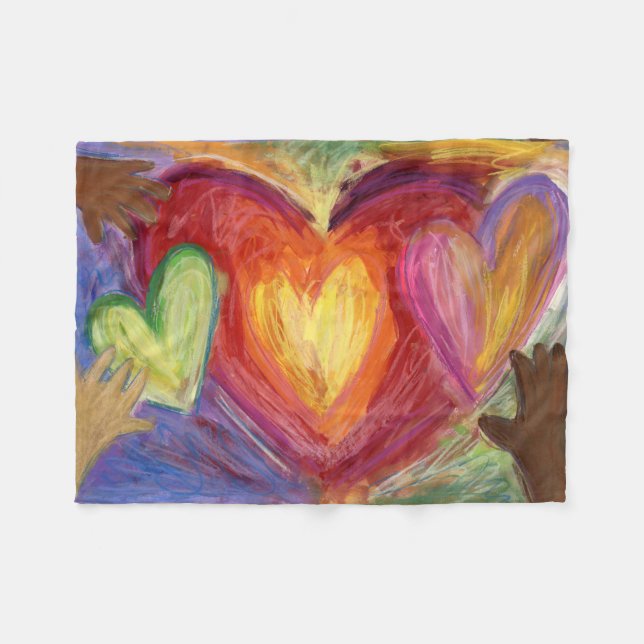 Hearts and Hands Love Soft Fleece Baby Blanket (Front (Horizontal))