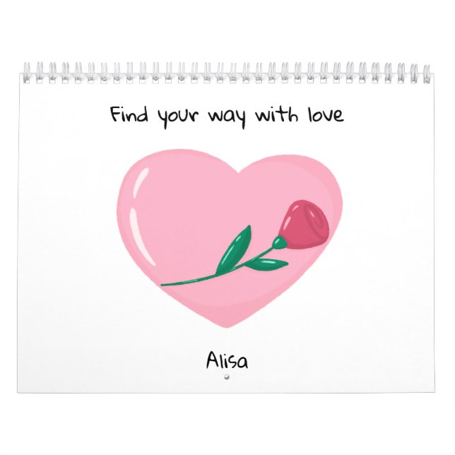 Hearts and inspiration phrases  calendar (Cover)