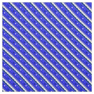 Hearts and Lace Pattern Fabric/Blue Fabric