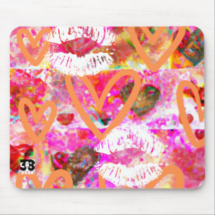 Hearts and Lips Mouse Pad