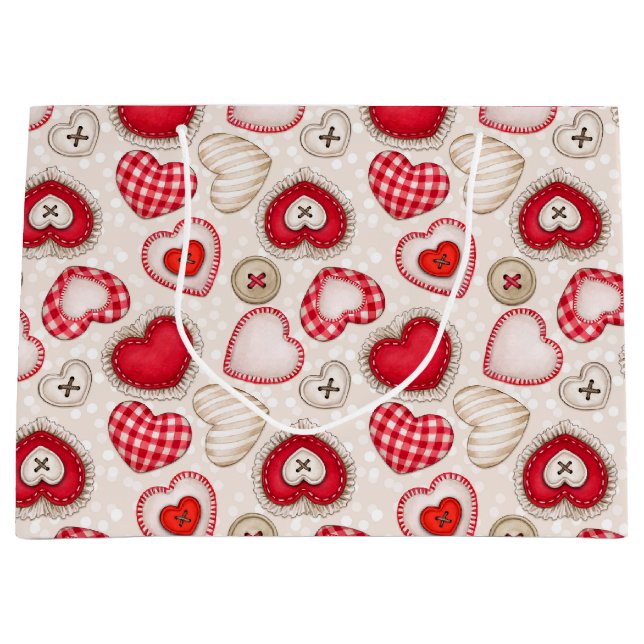 Hearts and Love  Large Gift Bag (Front)