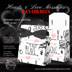 Hearts and Love Messages Favour Box