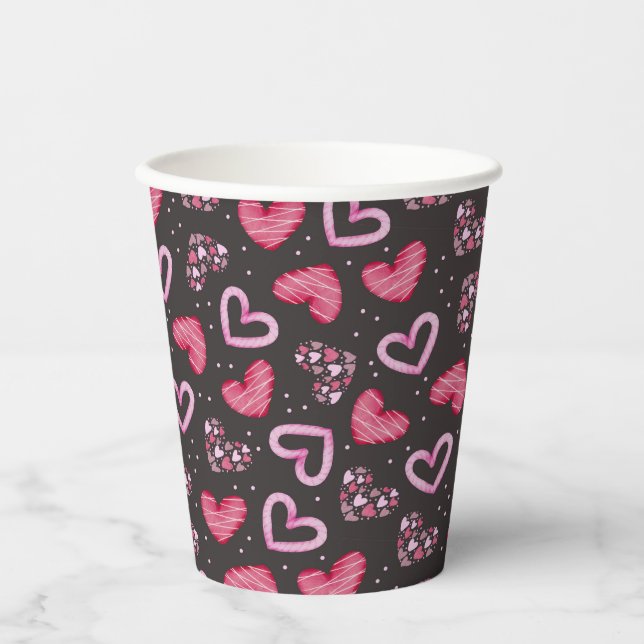 Hearts and Love  Paper Cups (Front)