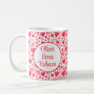 Hearts and Love Personalised Coffee Mug