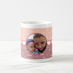 Hearts and Love Personalised Photo Frame Coffe Mug
